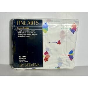 Vintage Fine Arts By JP Steven’s Flat Bedsheet Colorful Flowers New